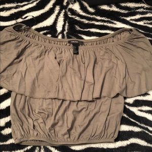 Off the shoulder ruffle crop top